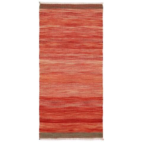 Bohemian Turkish Chase Hand-Woven Kilim Runner - 3'5'' x 7'2'' - 3'5'' x 7'2''