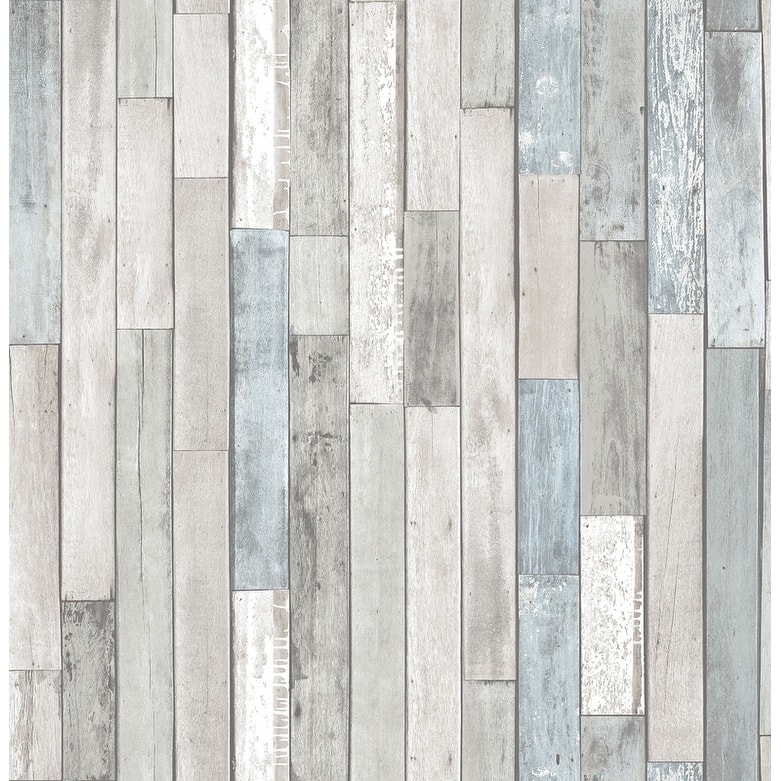 NuWallpaper Weathered Plank Caspian Peel and Stick Wallpaper