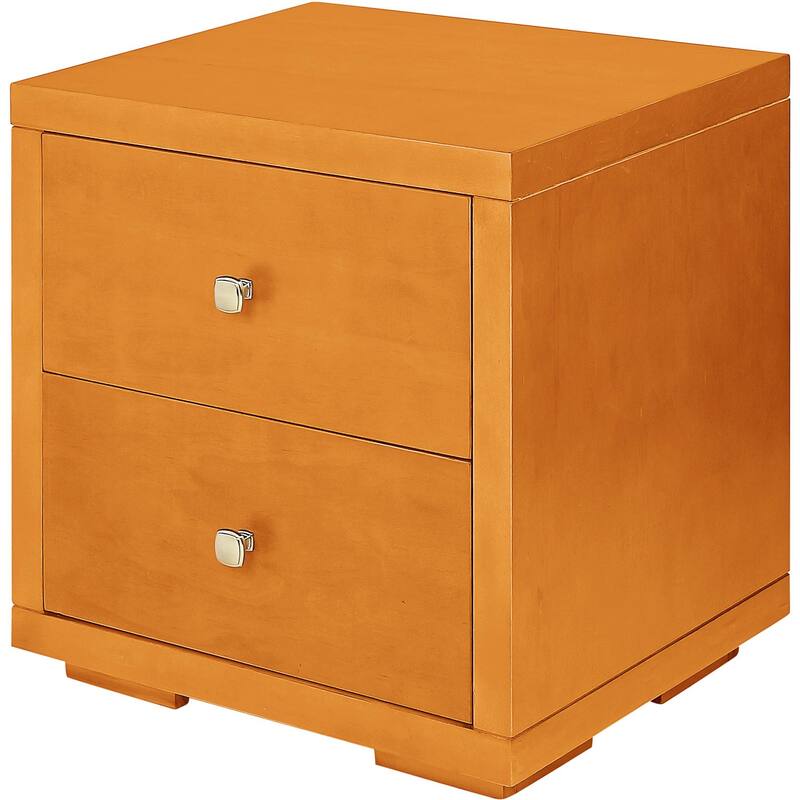 19-Inch Modern Solid Wood Nightstand with 2 Soft Close Drawers for Bedroom or End Table Use