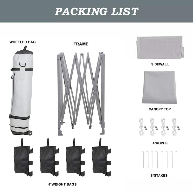 Aoodor 10x10 FT Pop-Up Canopy Tent with Roller Bag and Curtain