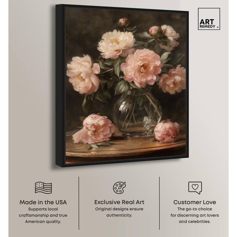 Vintage Velvet Vase Canvas by Art Remedy