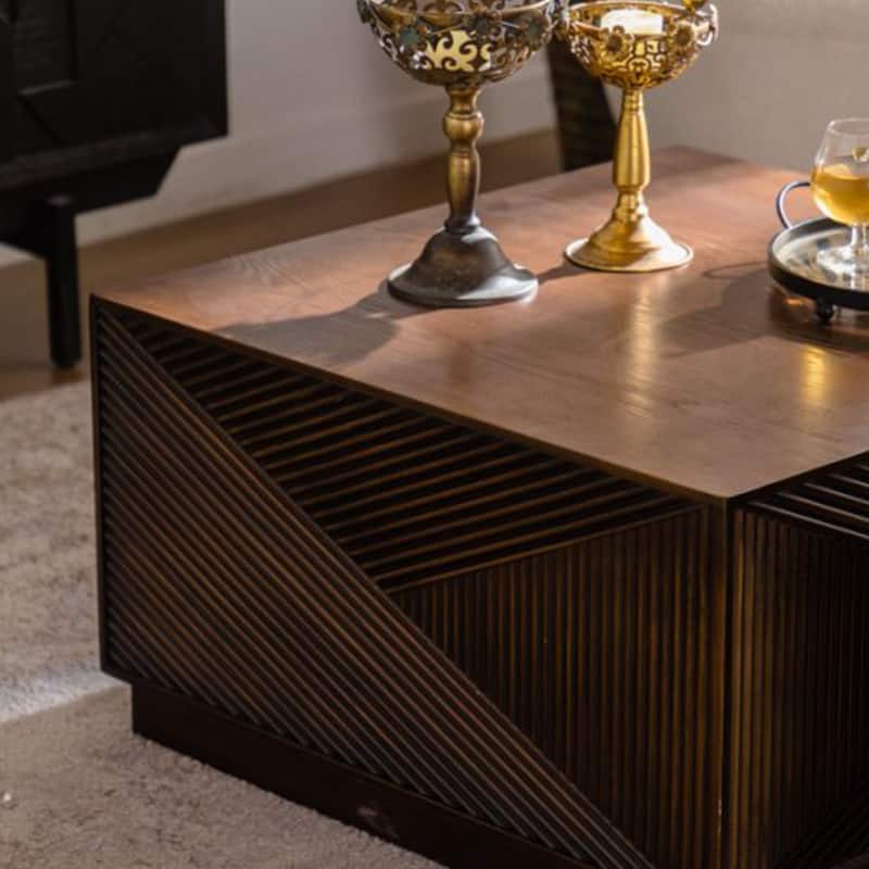 Coffee Tables for Living Room, 27.56" Square Wood Coffee Table, Modern Center Table for Small Spaces, Cocktail Tea Middle Tables