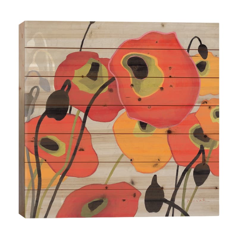 Mango Tango II Print On Wood by Shirley Novak - Multi-Color - 26x26x1.5