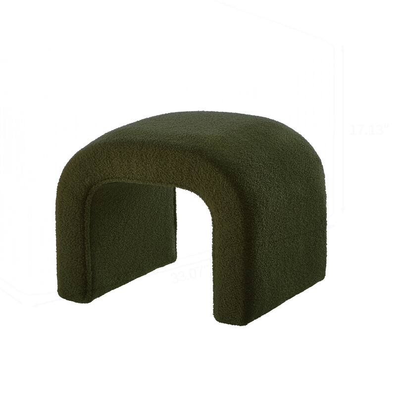 Set of 3 U-Shaped Modern Bench Teddy Ottoman