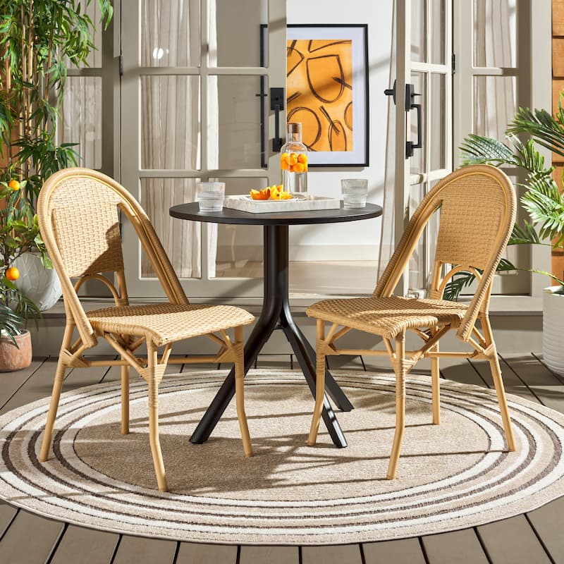 SAFAVIEH Outdoor Patio Furniture Torino Side Chair (Set of 2) - 21"W x 20"D x 33"H - Natural Wash