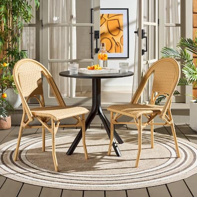 SAFAVIEH Outdoor Patio Furniture Torino Side Chair (Set of 2) - 21"W x 20"D x 33"H