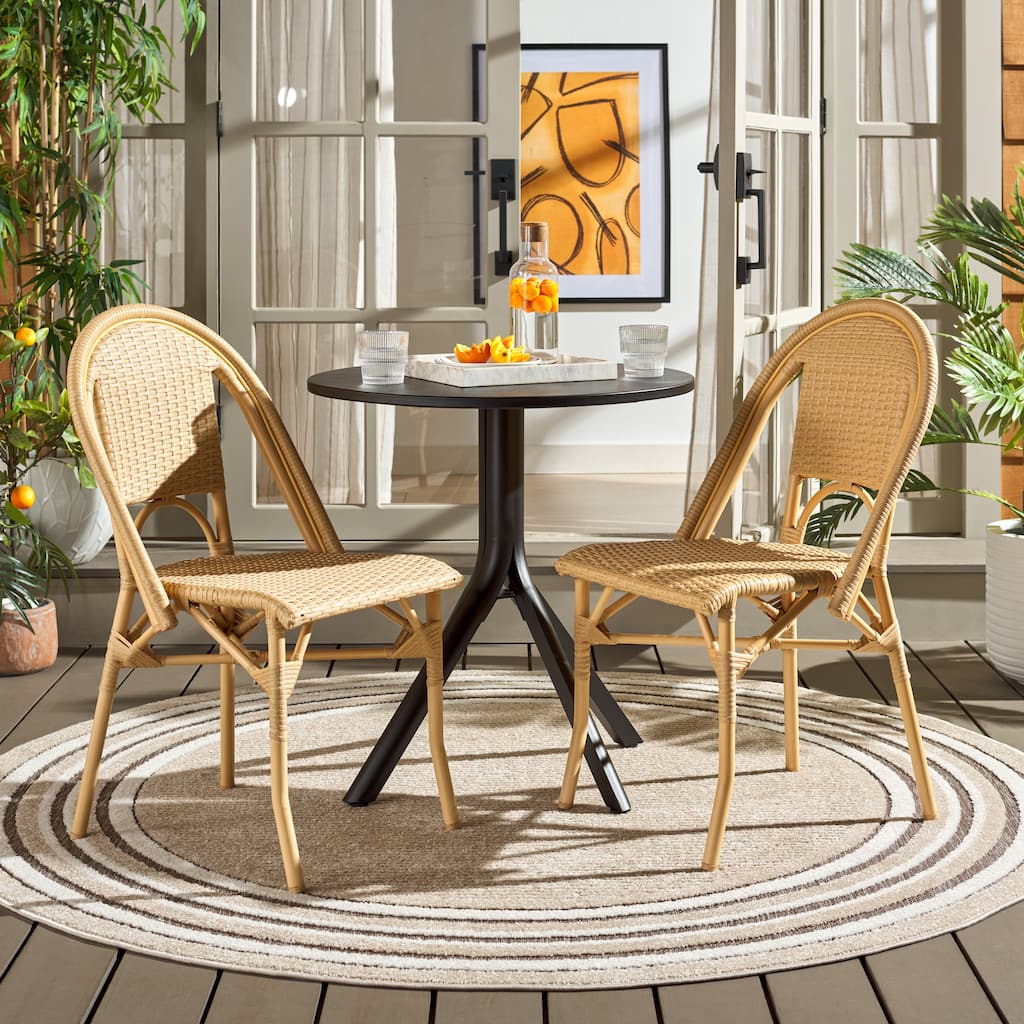 SAFAVIEH Outdoor Patio Furniture Torino Side Chair (Set of 2) - 21"W x 20"D x 33"H
