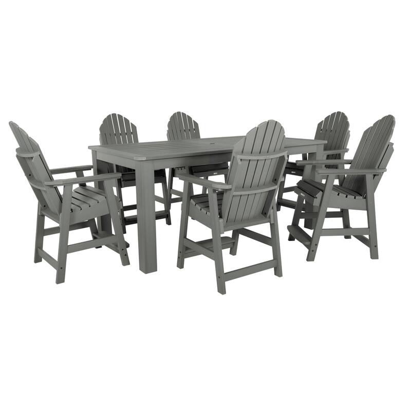 Hamilton Adirondack 7-Piece Outdoor Counter Height Dining Set - Coastal Teak