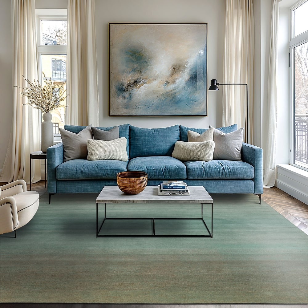 Multi Color Coral Ombre Designer Wool Rug for Modern Interiors