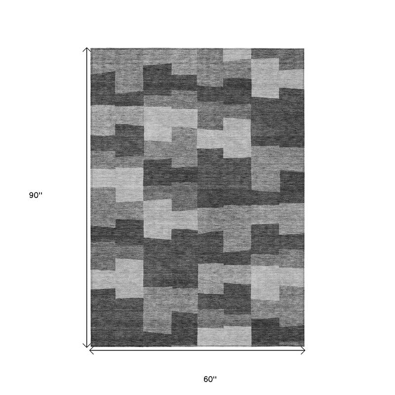 HomeRoots Geometric Transitional Rectangle Outdoor Rug