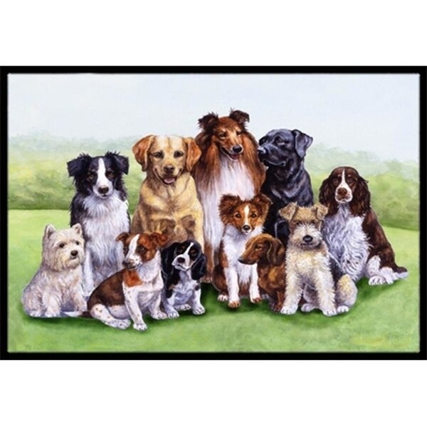 Carolines Treasures BDBA316BMAT Springtime Dogs Indoor or Outdoor Mat 18 x 27