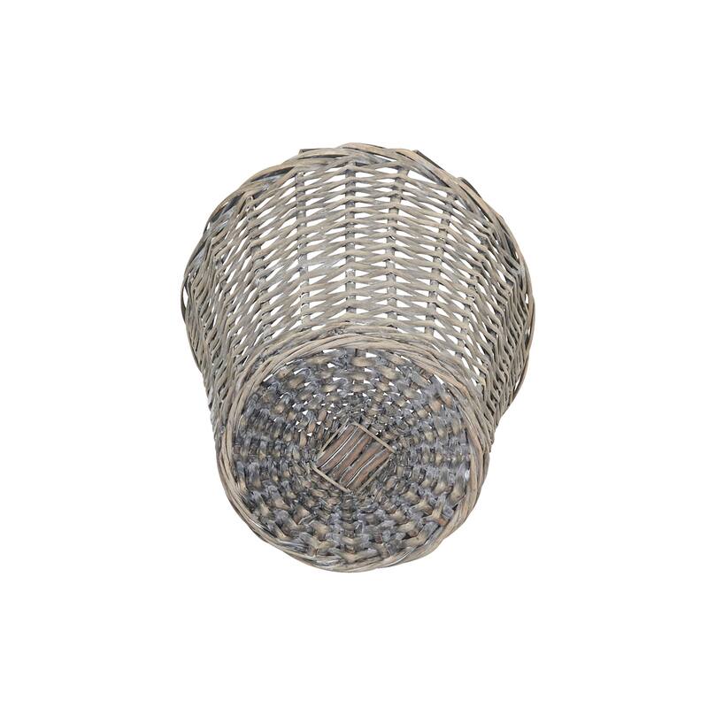 Household Essentials Willow Weave Wicker Waste Basket, Gray