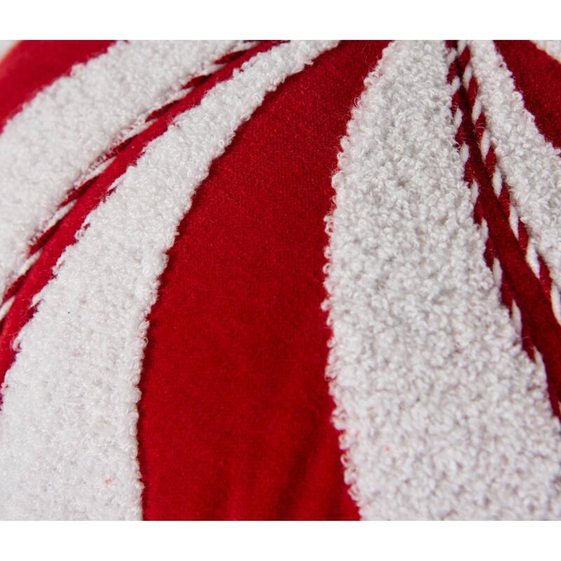 Rizzy Home Peppermint Disc Holiday Throw Pillow