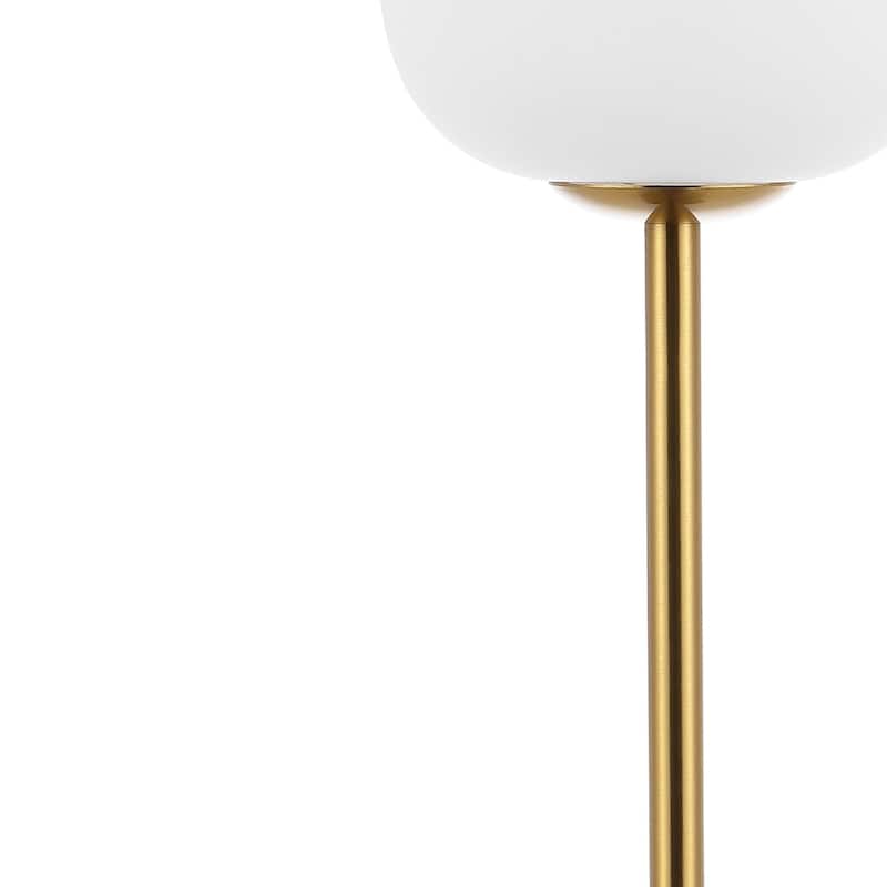 Xavier 12.25" Modern Minimalist Iron Wireless Rechargeable Integrated LED Table Lamp, Nickel/White by JONATHAN Y