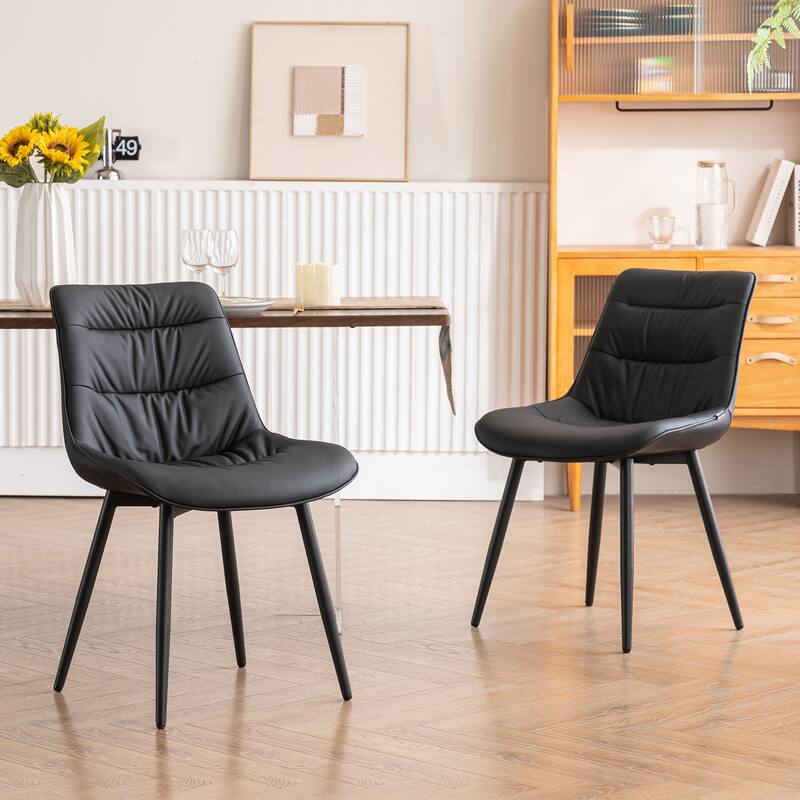 Dining Chairs Set of 2 Modern Kitchen Chairs Living Room Chairs - Black