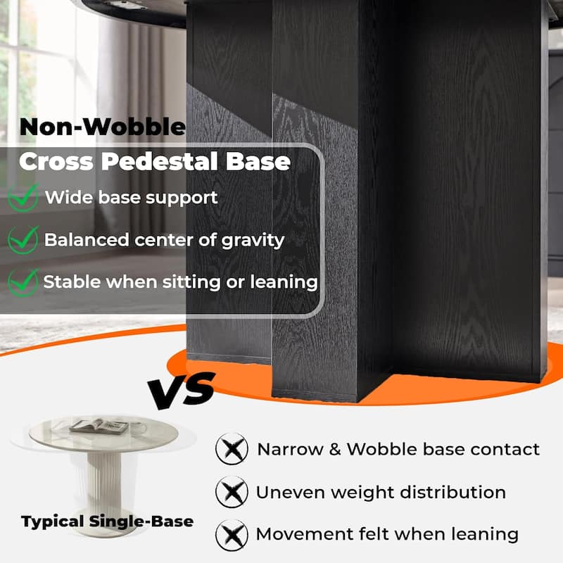 47" Modern Round Dining Table, Thickened Kitchen Table for Dining Room