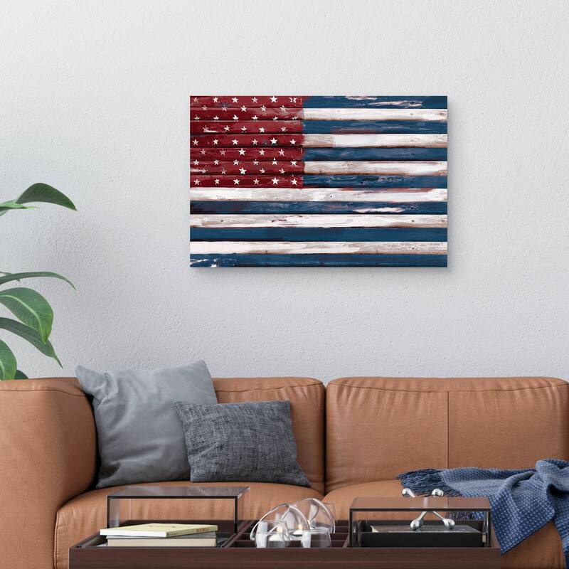 Shiplap Allegiance II by Studio Arts Canvas Art Print