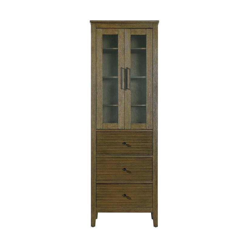 Kensington 16-28 Inch Bath Storage Glass Cabinet