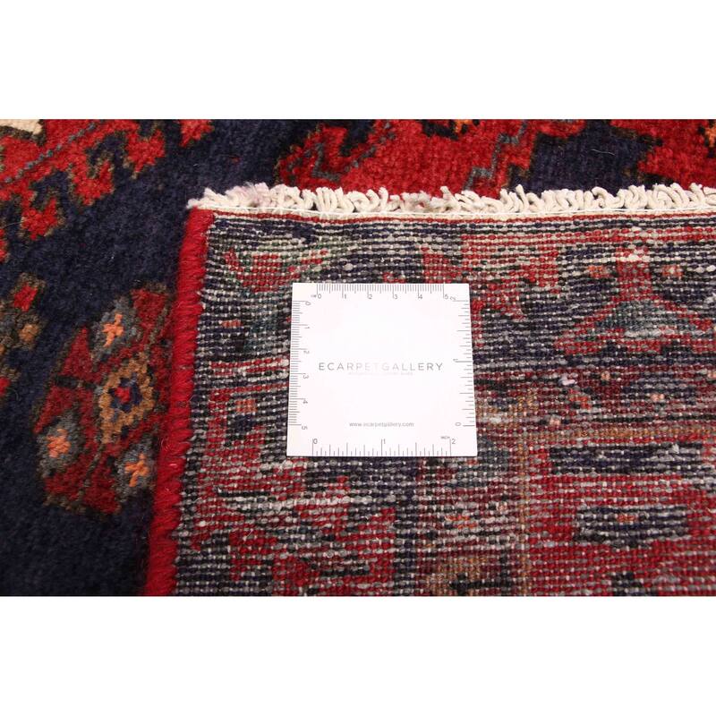ECARPETGALLERY Hand-knotted Andelz Navy, Red Wool Rug - 4'4 x 7'4
