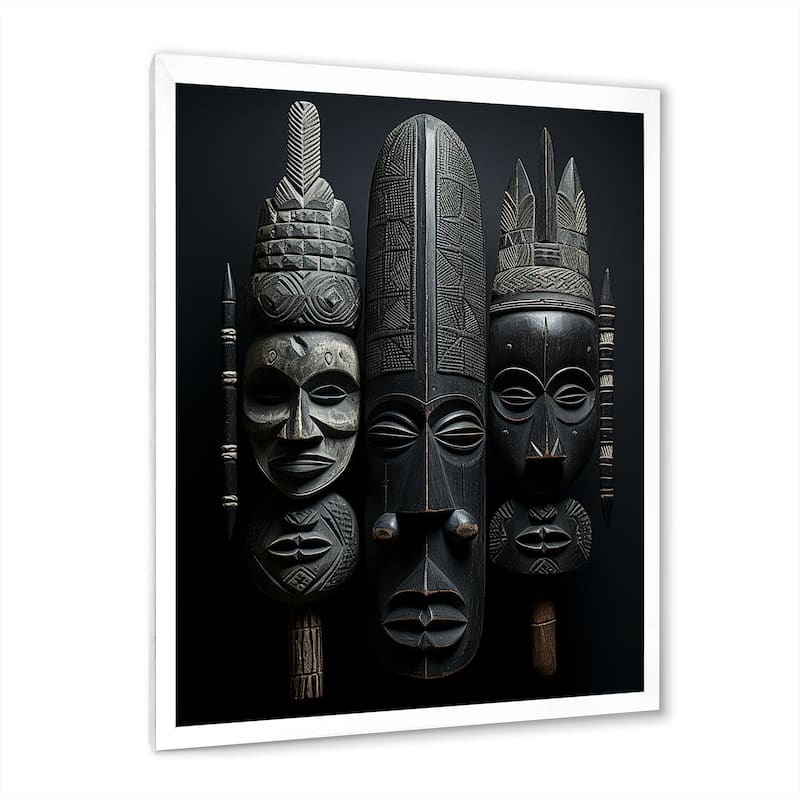 Designart "African Mask" African American Art Framed Wall Art Prints