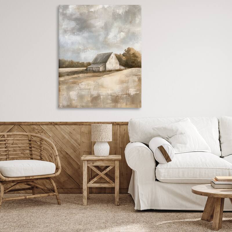 Stupell Cloudy Farm Landscape Canvas Wall Art Design By Petal Prints Design