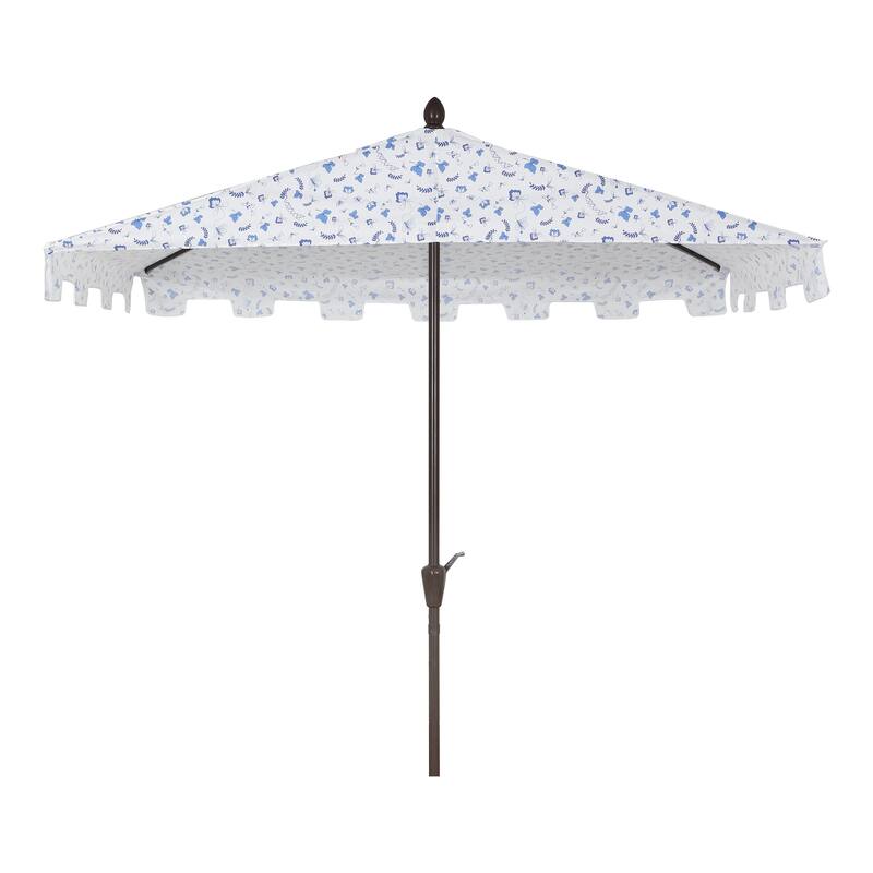 Beverly 9 ft. Classic MidCentury Rectangular Half Market Patio Umbrella with Crank, Wind Vent and UV Protection, by JONATHAN Y