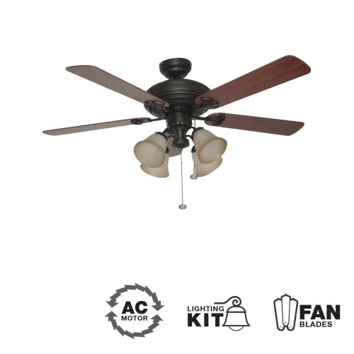 Ellington Fans Beaufort-L Classic 52" 5 Blade Indoor Ceiling Fan - Blades and Light Kit Included