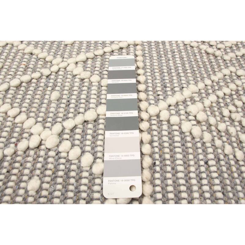 ECARPETGALLERY Braid weave Sienna Grey Wool Rug - 6'1 x 8'11