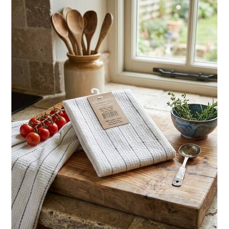 Gingham Waffle Kitchen Towel Set of 4