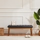 preview thumbnail 25 of 57, Button-Tufted Bench for End of Bed, Entryway Bench Beige/ Black/ Brown Solid Wood, Leather, Fabric 44-inch