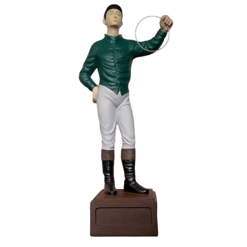 Classic Lawn Jockey Green Shirt Garden Statue