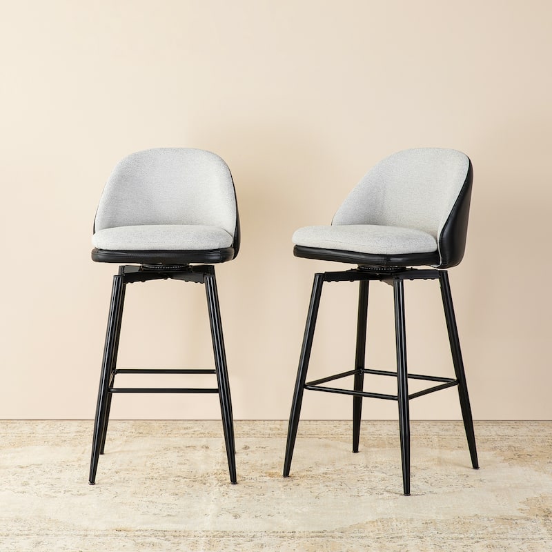 Glitzhome Modern 3-Piece Adjustable Bar Table Faux Leather Stool Pub Sets