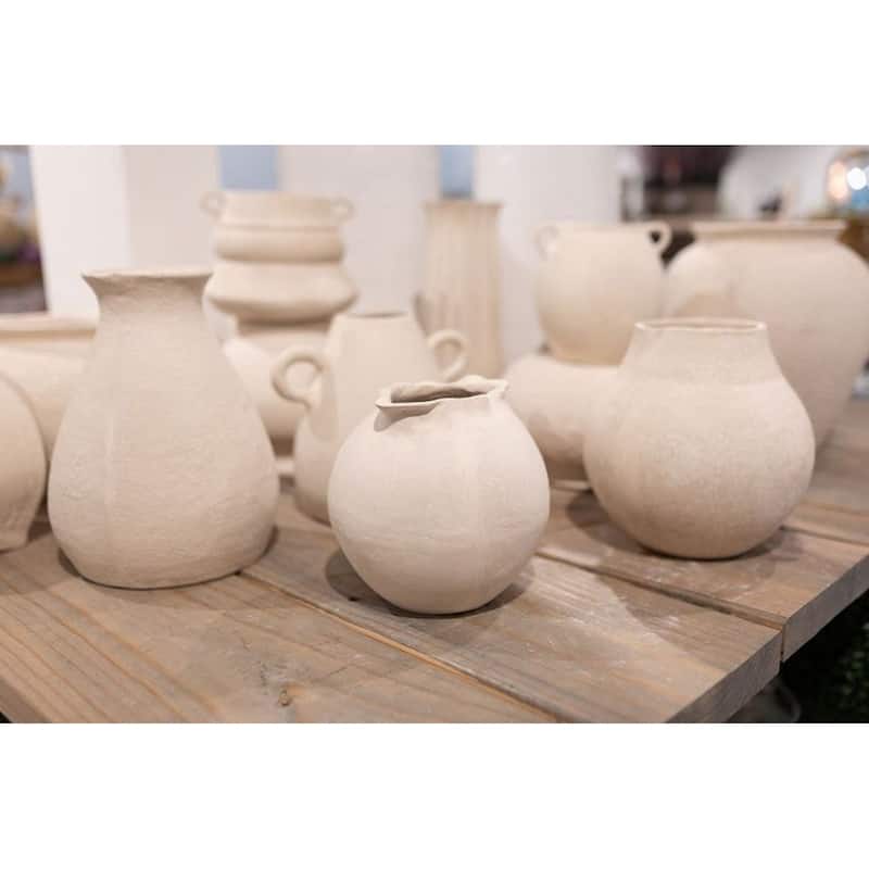 Paper Mache Pot - 12.75" - White
