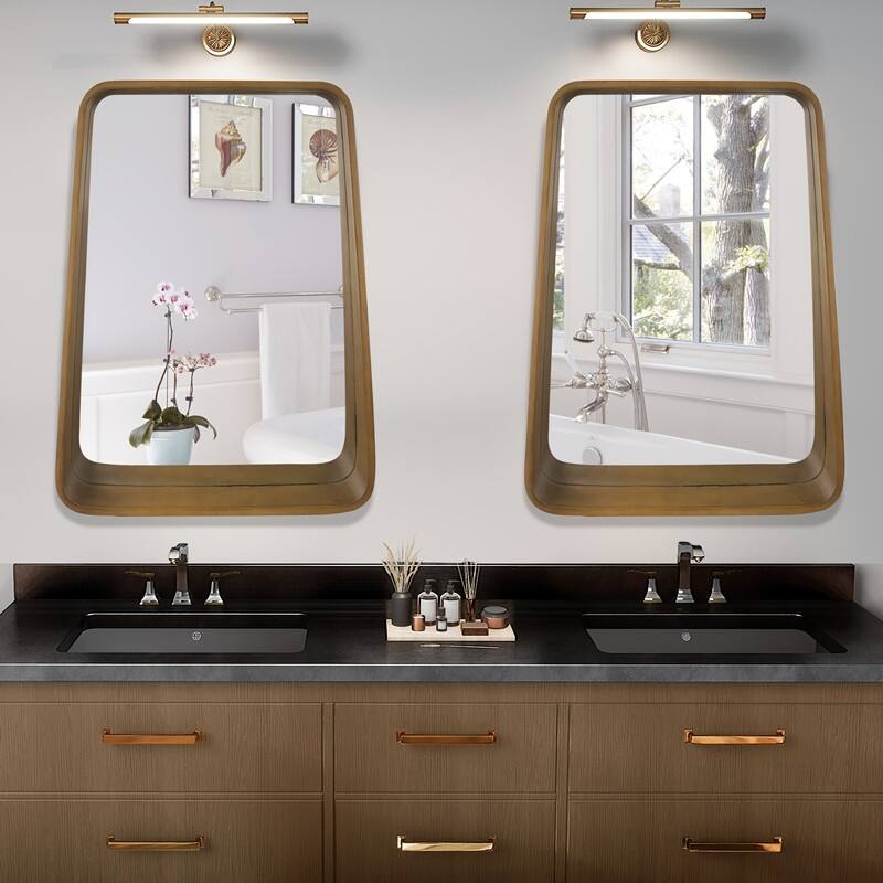 Multifunctional Wall Mirror Set with Shelf - 18"x24"