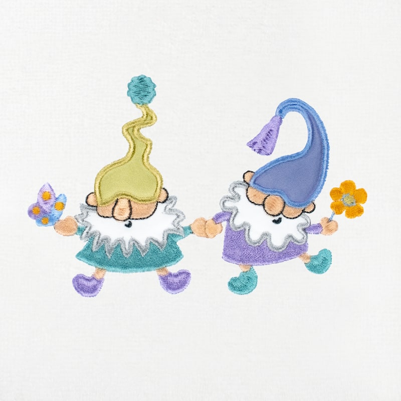 Authentic Hotel and Spa Spring Gnomes Turkish Cotton Hand Towels (Set of 2)