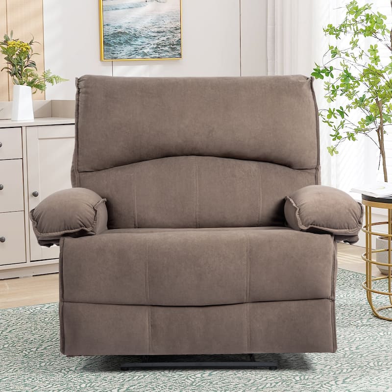 Oversized Manual Recliner Chair, Push-Back Velvet Recliner with Massage and Pillow Top Arms, for Living Room/Office