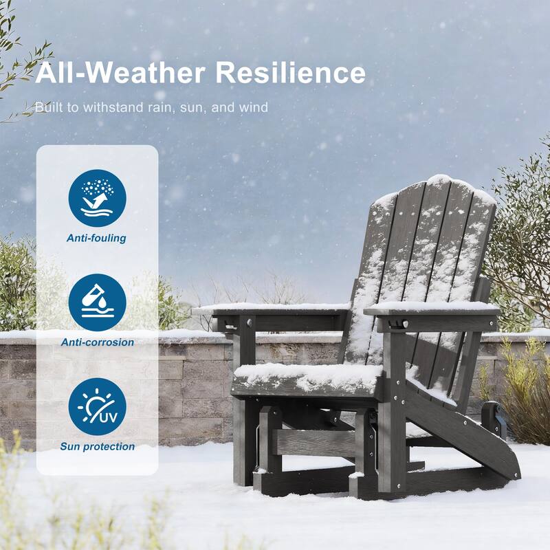 Glider Adirondack Patio Chair, 3-Position Adjust Smooth Motion Chair