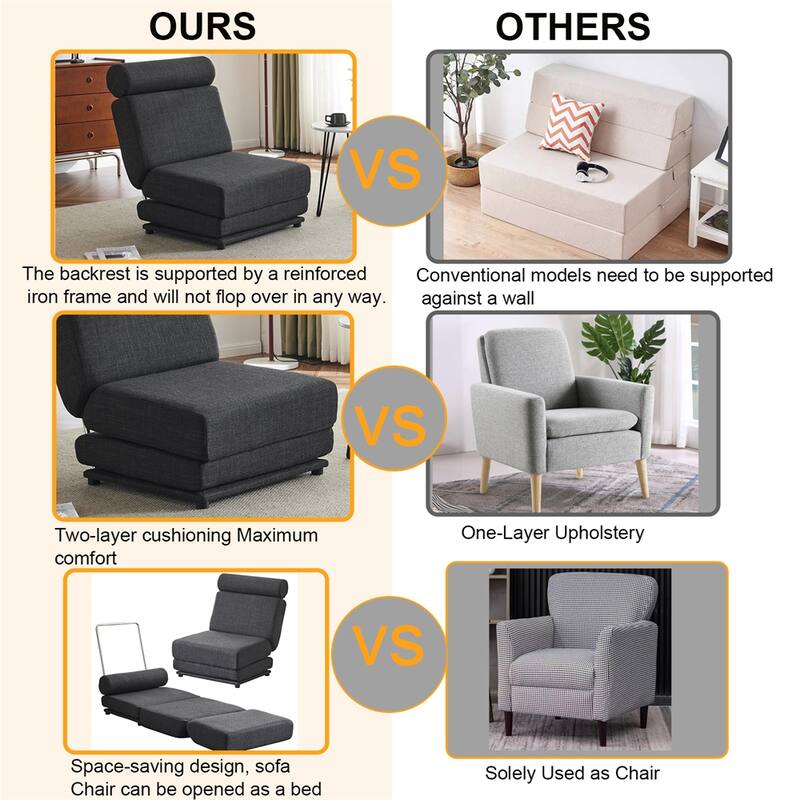 Portable Foldable Single Sofa Bed with Pillow