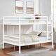 preview thumbnail 34 of 41, Full over Full Wooden Bunk Bed,High Guardrail,Ladder,Kids Teens,Dorm White