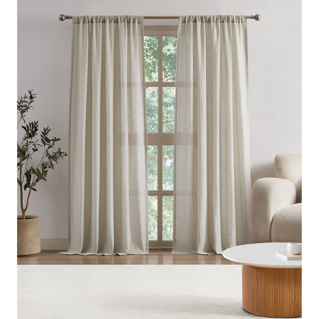 Brooklyn Loom Flax Linen Window Curtain Pair