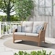 preview thumbnail 45 of 58, Gymojoy Outdoor High-back Wicker Loveseat Sofa For Home Garden Yellow Wicker / Beige Cusion