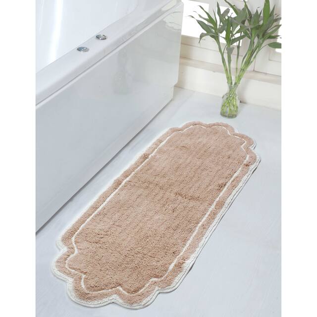Home Weavers Allure Collection Absorbent Cotton, Machine Washable and Dry Bath Rugs - 21"x54" - Linen