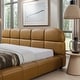 preview thumbnail 8 of 9, Luxurious Leather Queen/King Size Platform Bed
