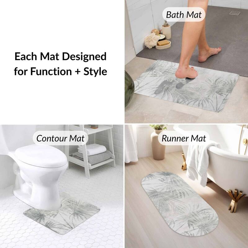 Decorative 3-Piece Bath Mat Set Includes Standard, Runner, and Contour