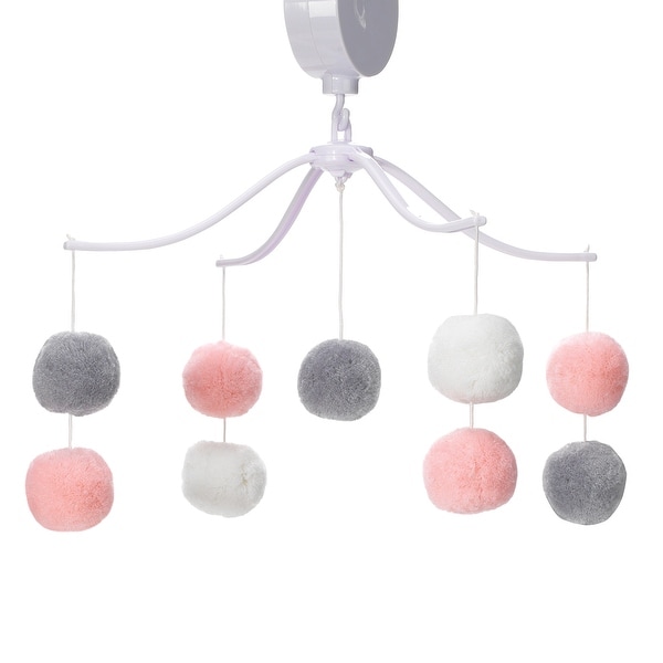 Bedtime Originals Blossom Pink/Gray Pom Pom Musical Baby Crib Mobile Soother Toy. Opens flyout.