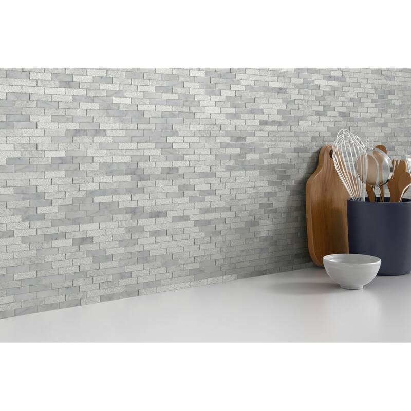 Emser Tile Link - 12" x 18" Rectangle Linear Mosaic Wall Tile -