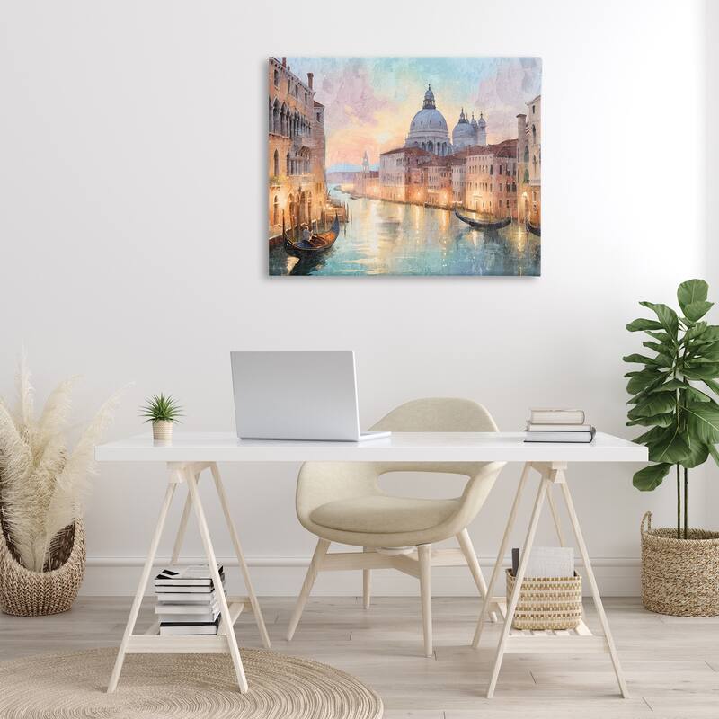 Stupell Scenic Venetian Canal Canvas Wall Art Design By Kim Allen