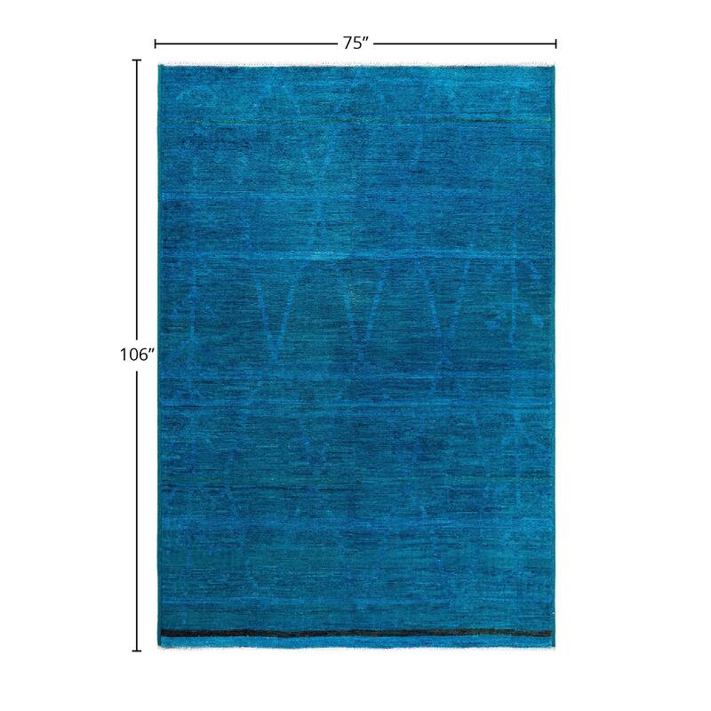 Contemporary Overdyed Wool Hand Knotted Area Rug - 6' 3" x 8' 10"
