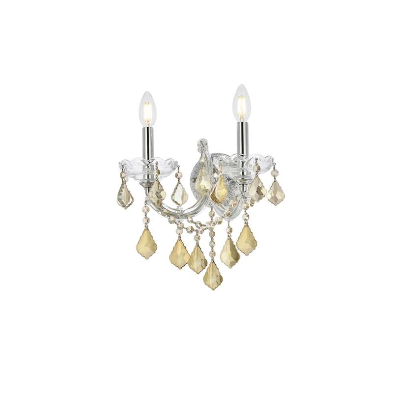 Fleur Illumination Collection Wall Sconce D:12in H:16in E:8.5in Lt:2 Chrome Finish