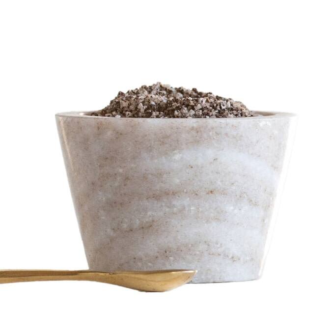 Blue, White & Brown Marble Pinch Pots with Brass Spoons (Set of 3 Colors)
